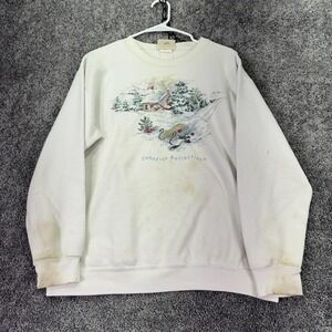 Vtg Northern Reflections Sweatshirt Womens Medium White Canadian Reflections